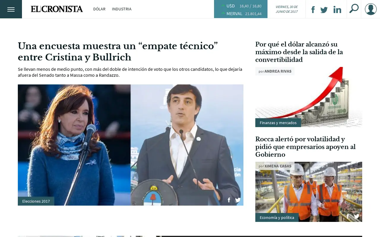cronista.com in 2017