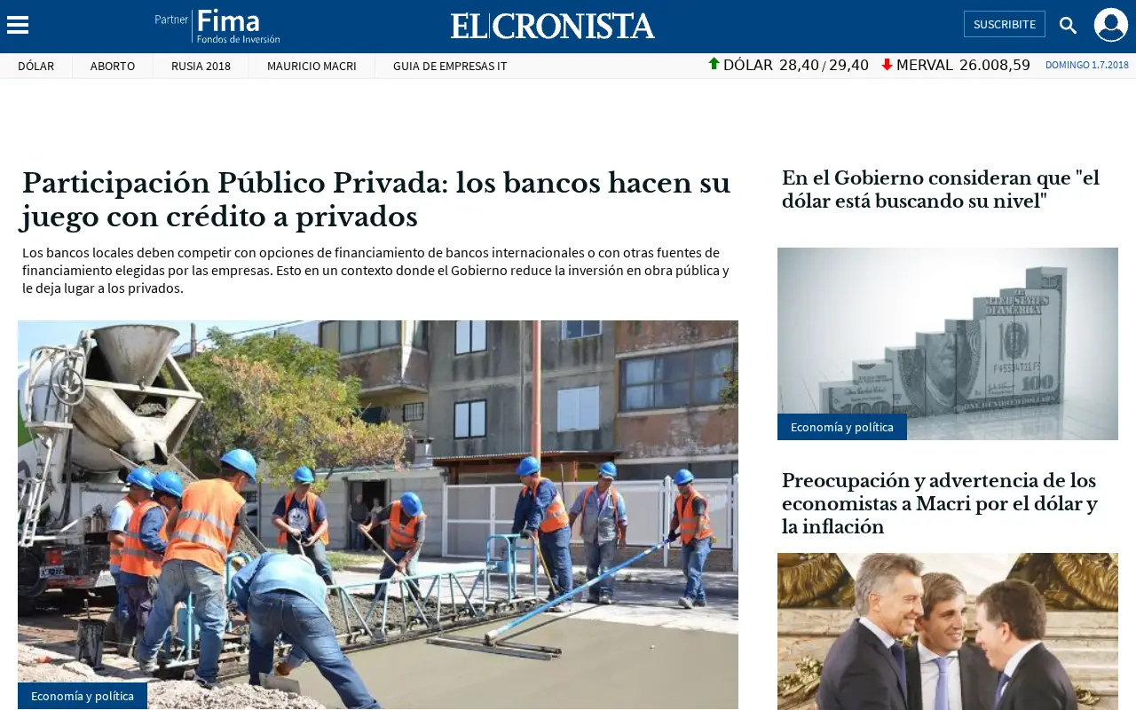 cronista.com in 2018