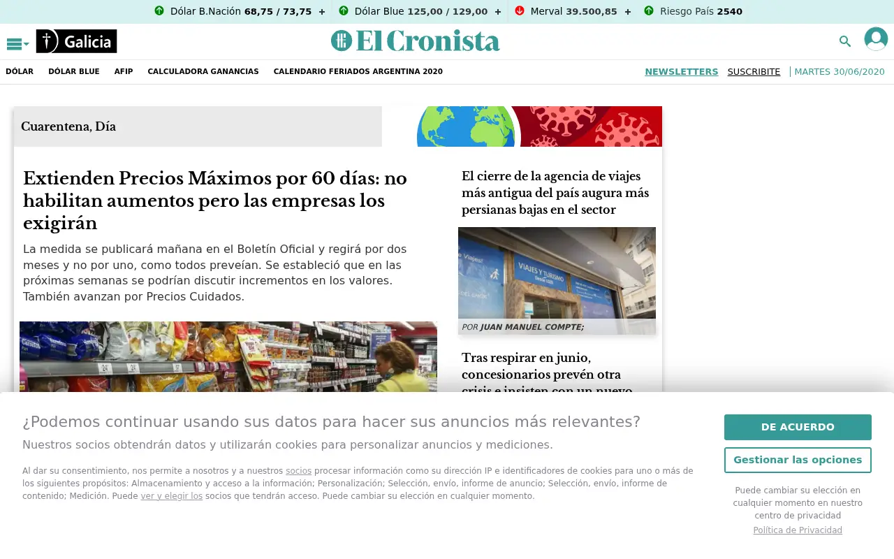 cronista.com in 2020