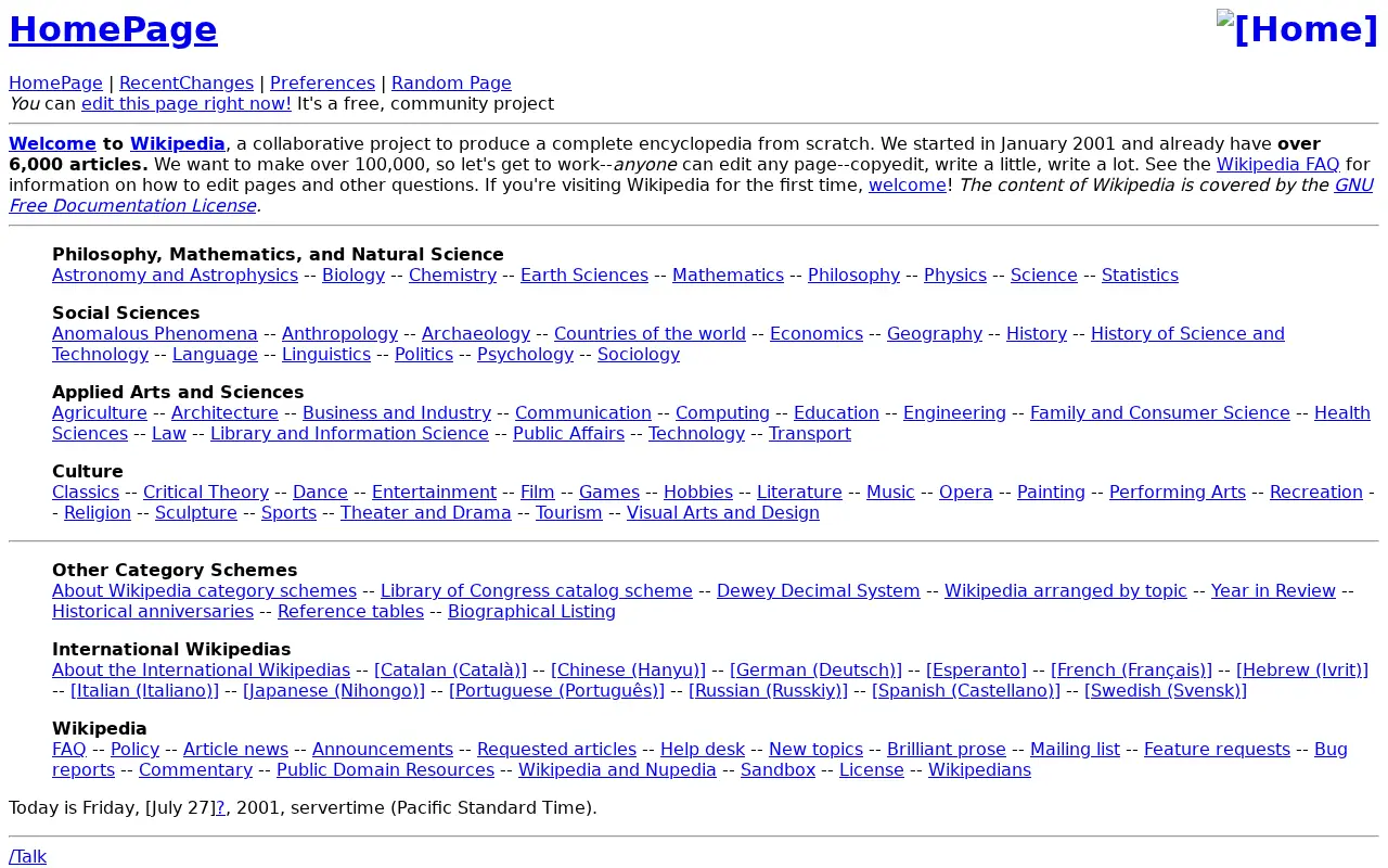 wikipedia.org in 2001