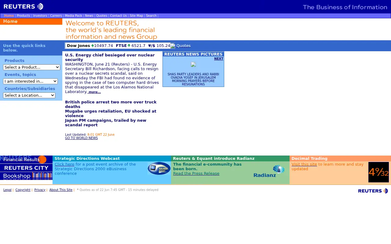 reuters.com on June 22, 2000