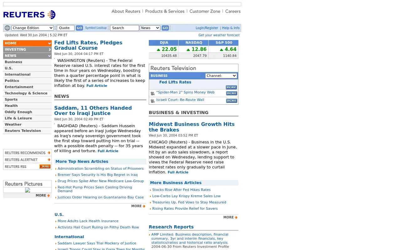 reuters.com on June 30, 2004
