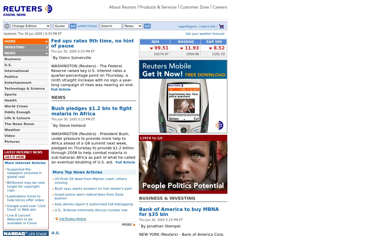 reuters.com on July 1, 2005