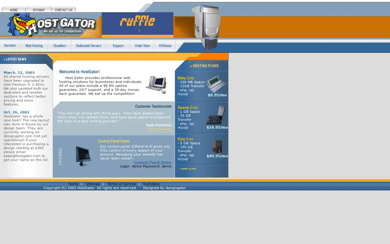 hostgator.com in 2003