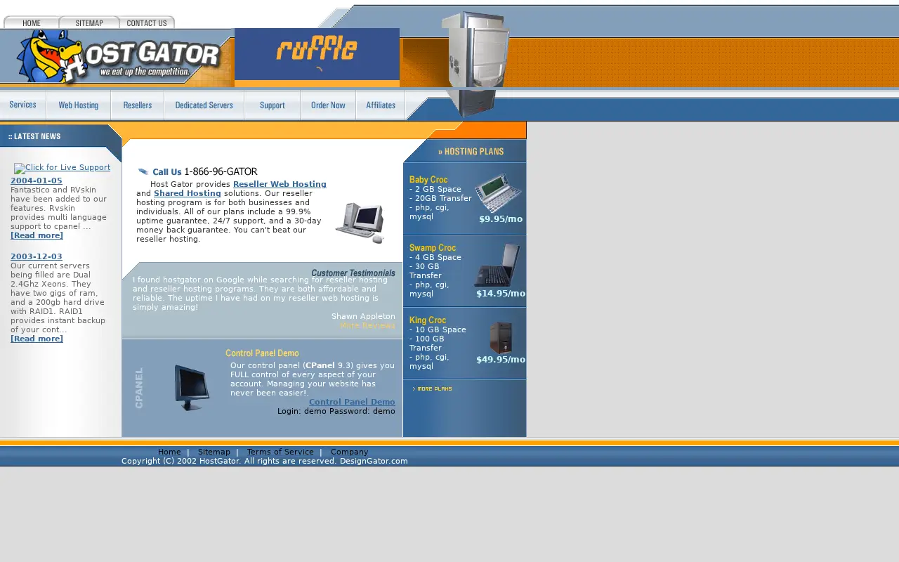 hostgator.com in 2004