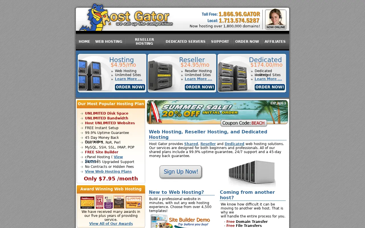 hostgator.com in 2009