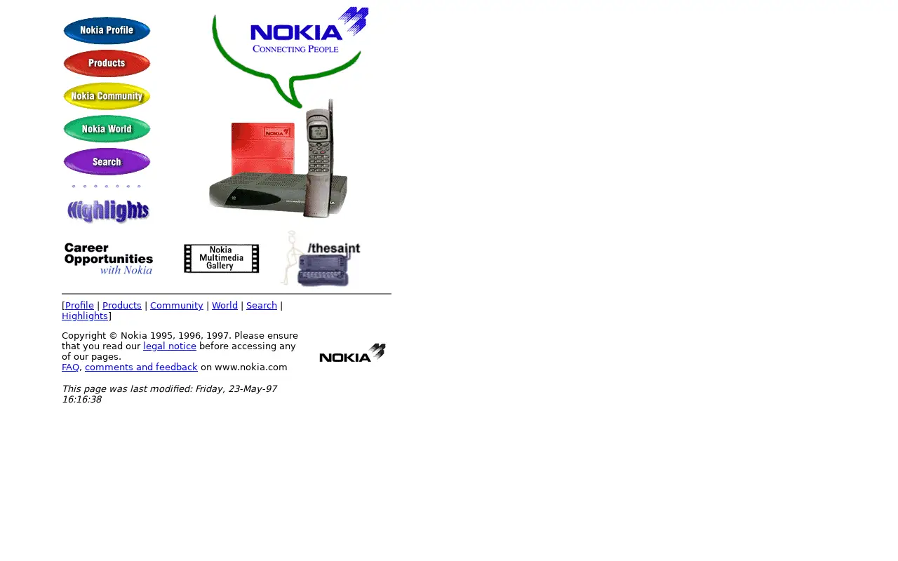 nokia.com in 1997