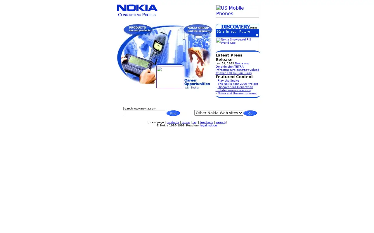 nokia.com in 1998