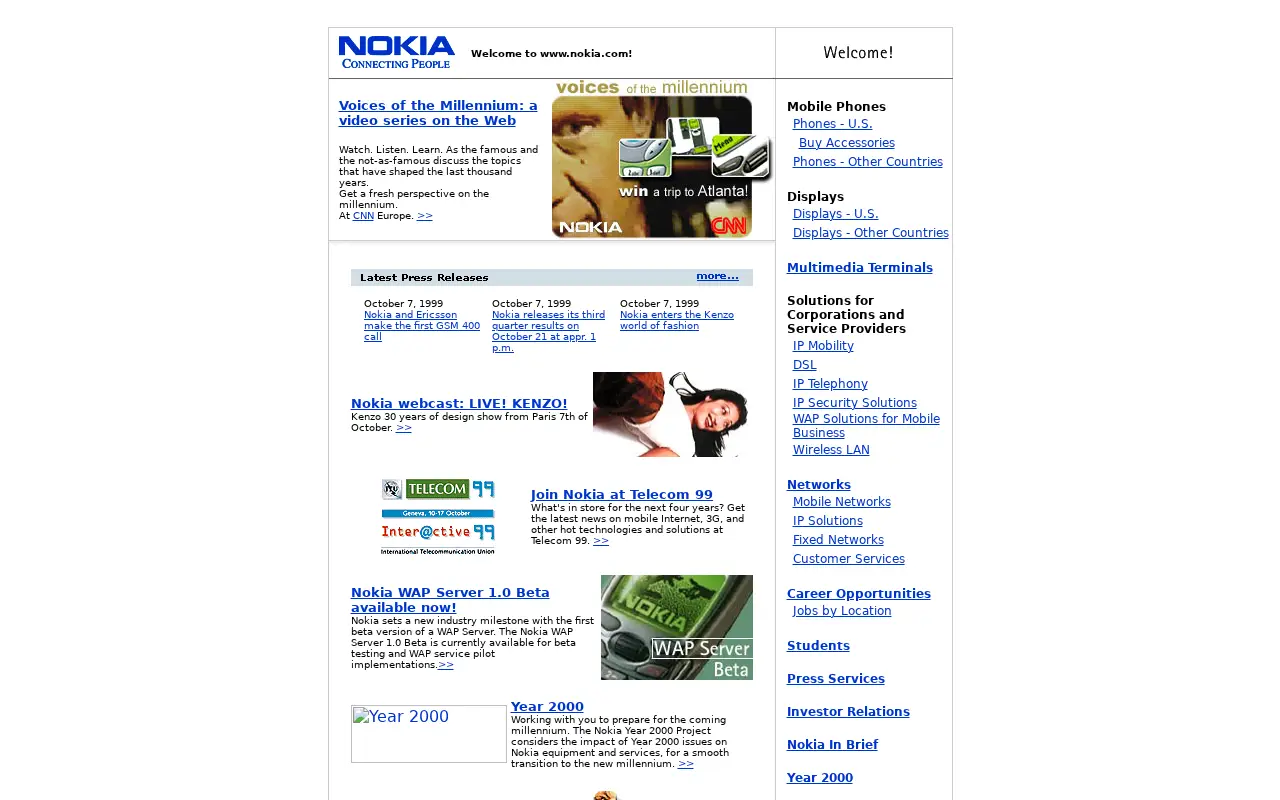 nokia.com in 1999