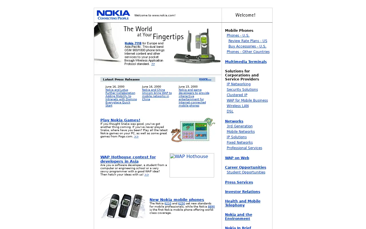 nokia.com in 2000