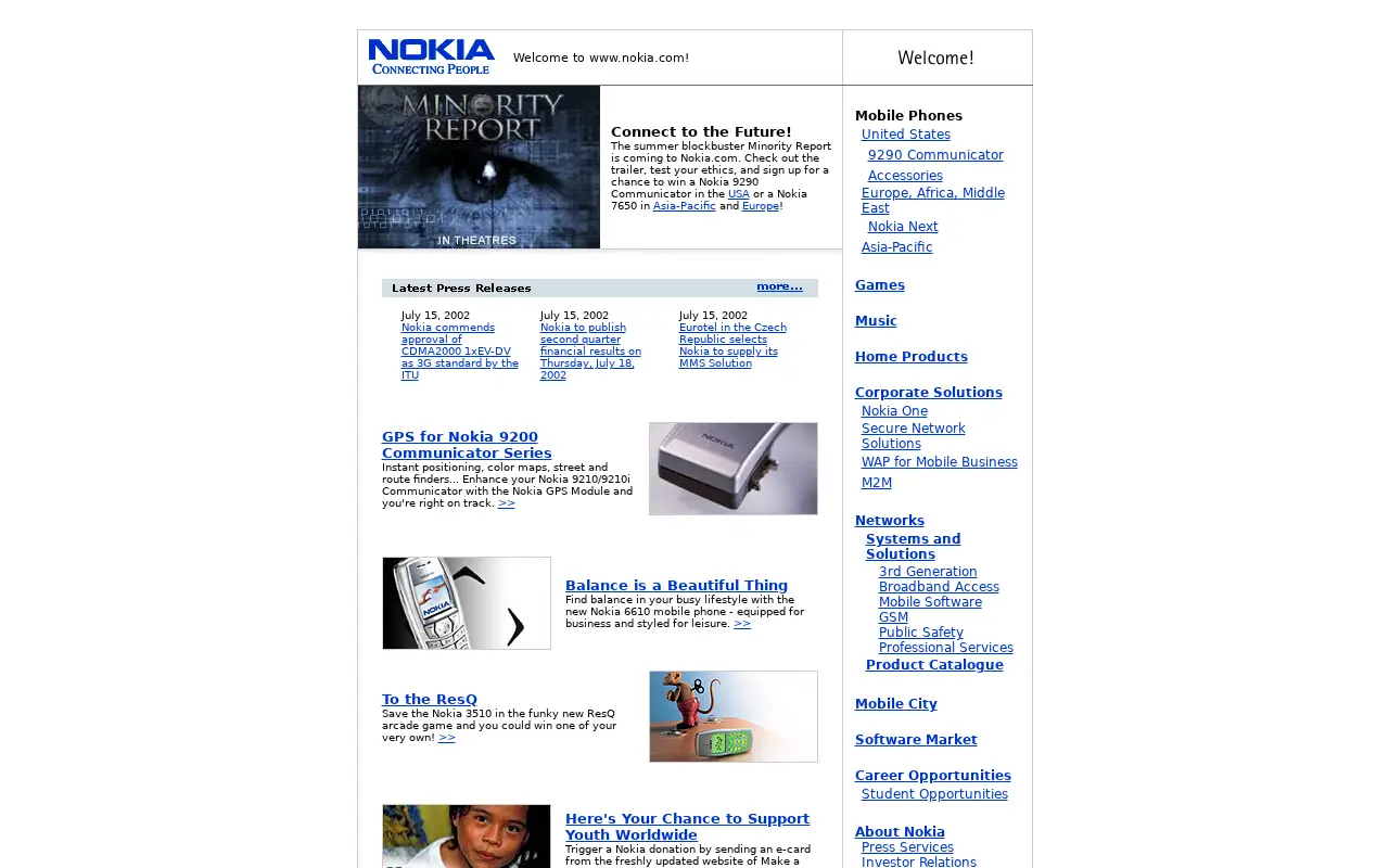 nokia.com in 2002