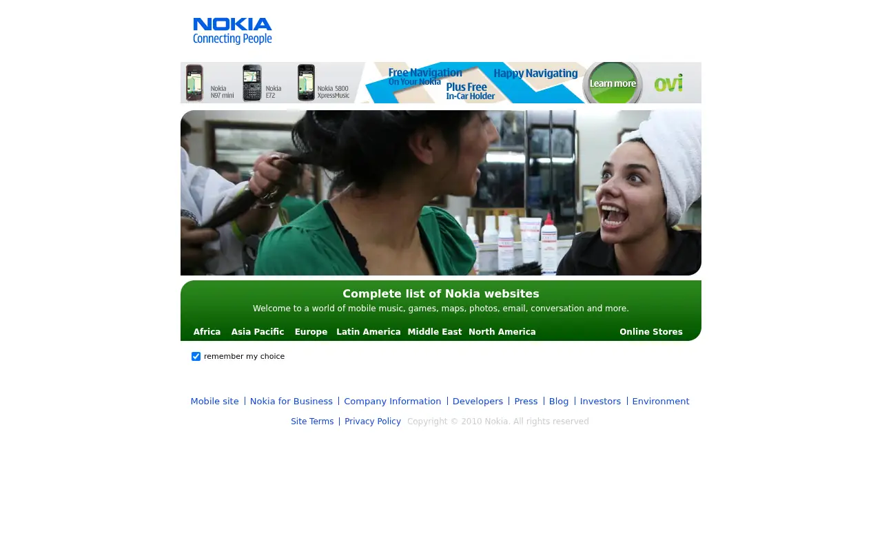 nokia.com in 2010