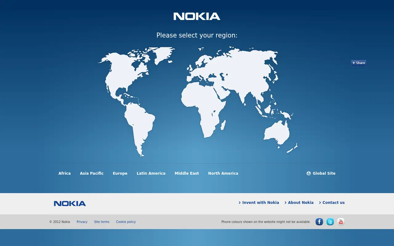 nokia.com in 2012