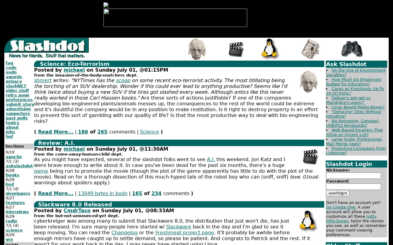 slashdot.org in 2001