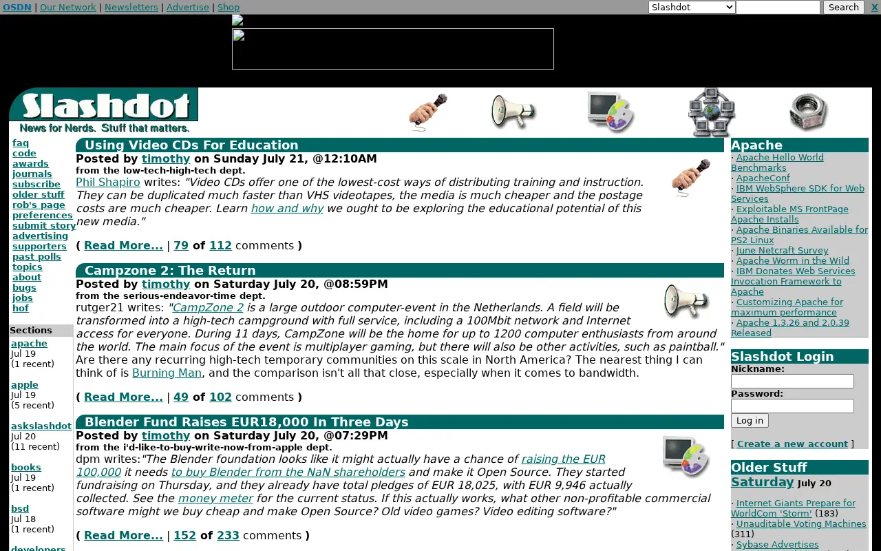 slashdot.org on July 21, 2002