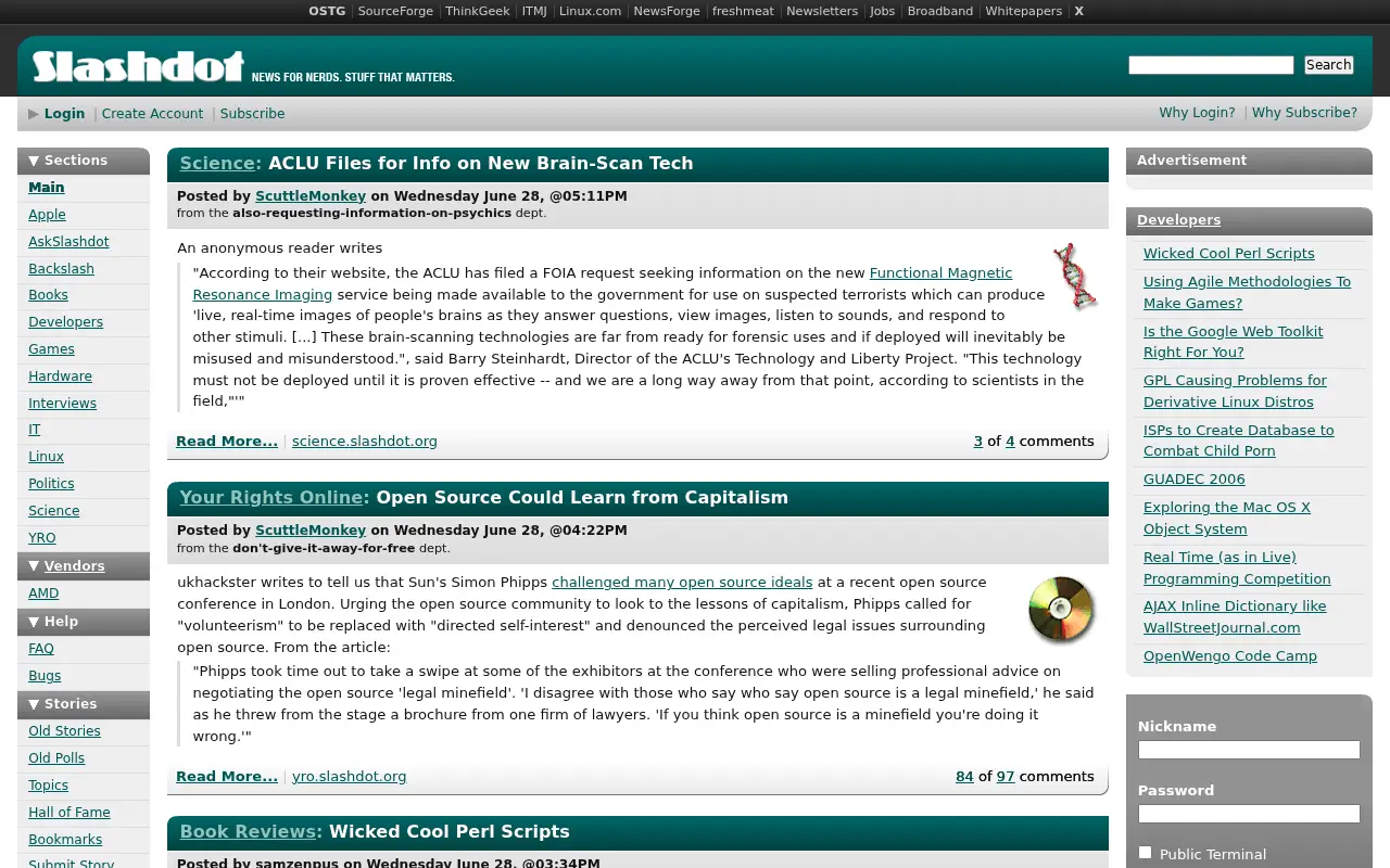 slashdot.org in 2006