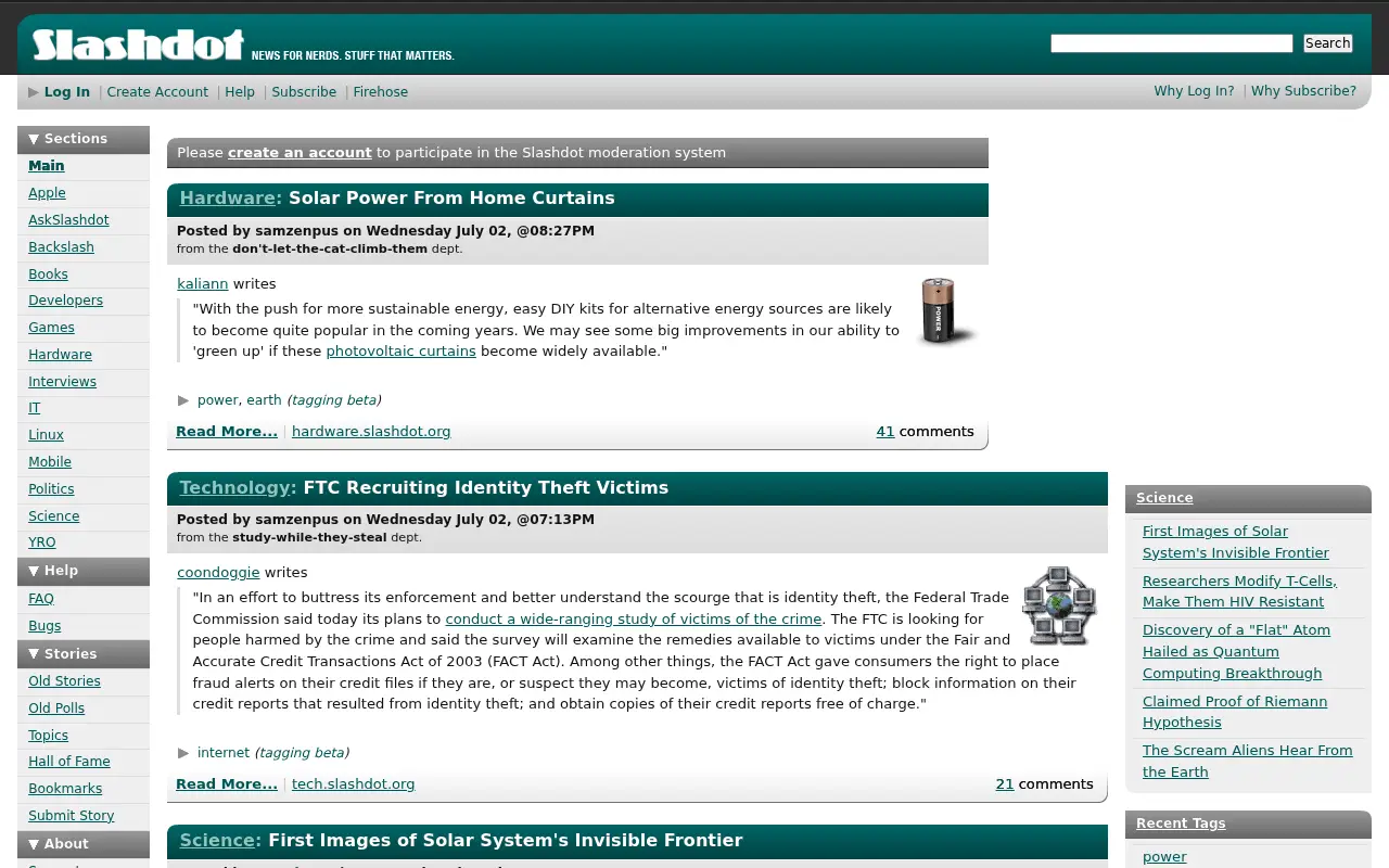 slashdot.org in 2008