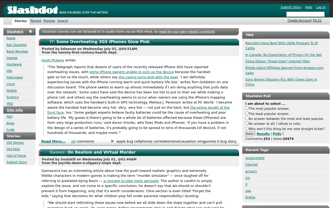 slashdot.org in 2009