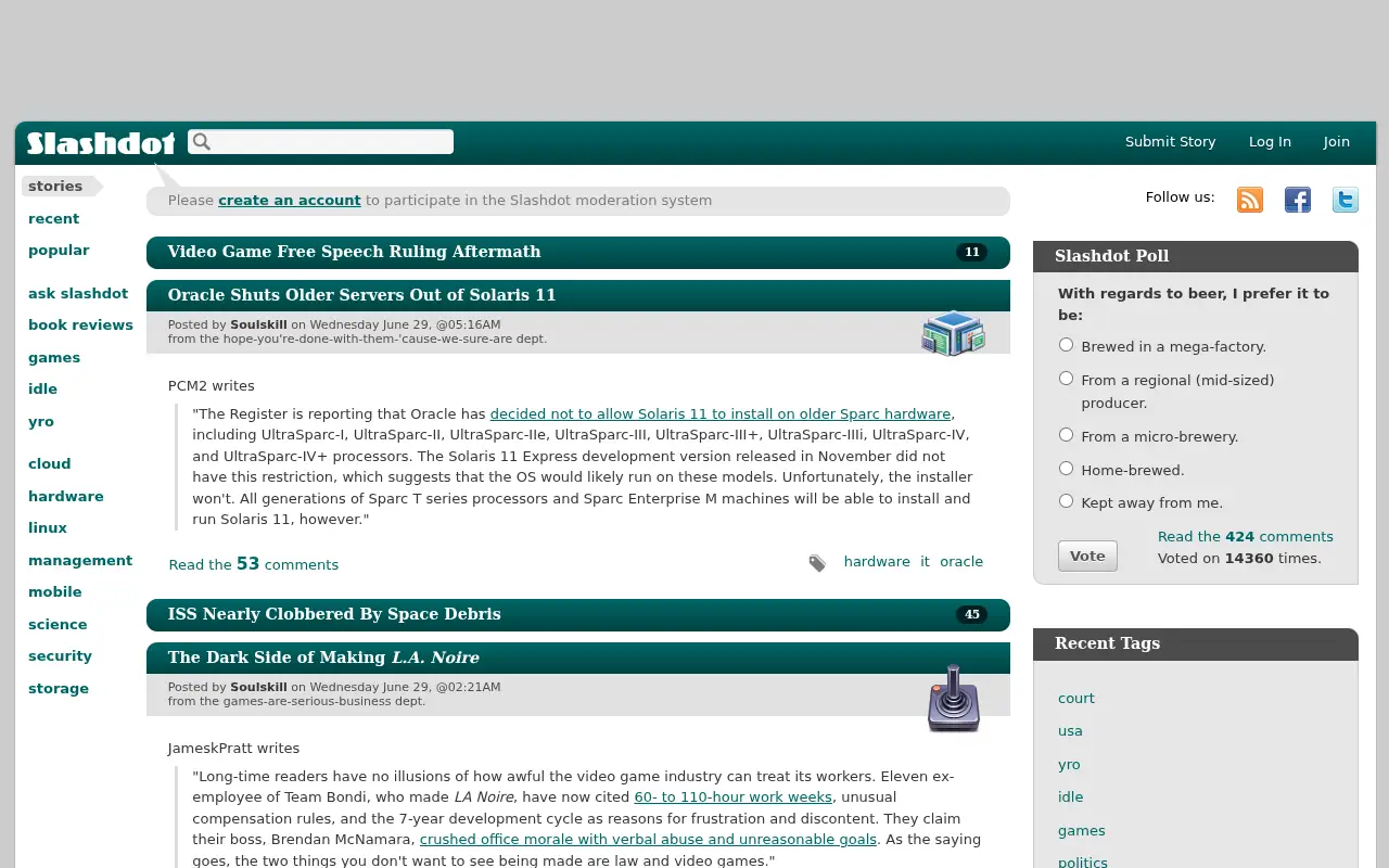 slashdot.org on June 29, 2011