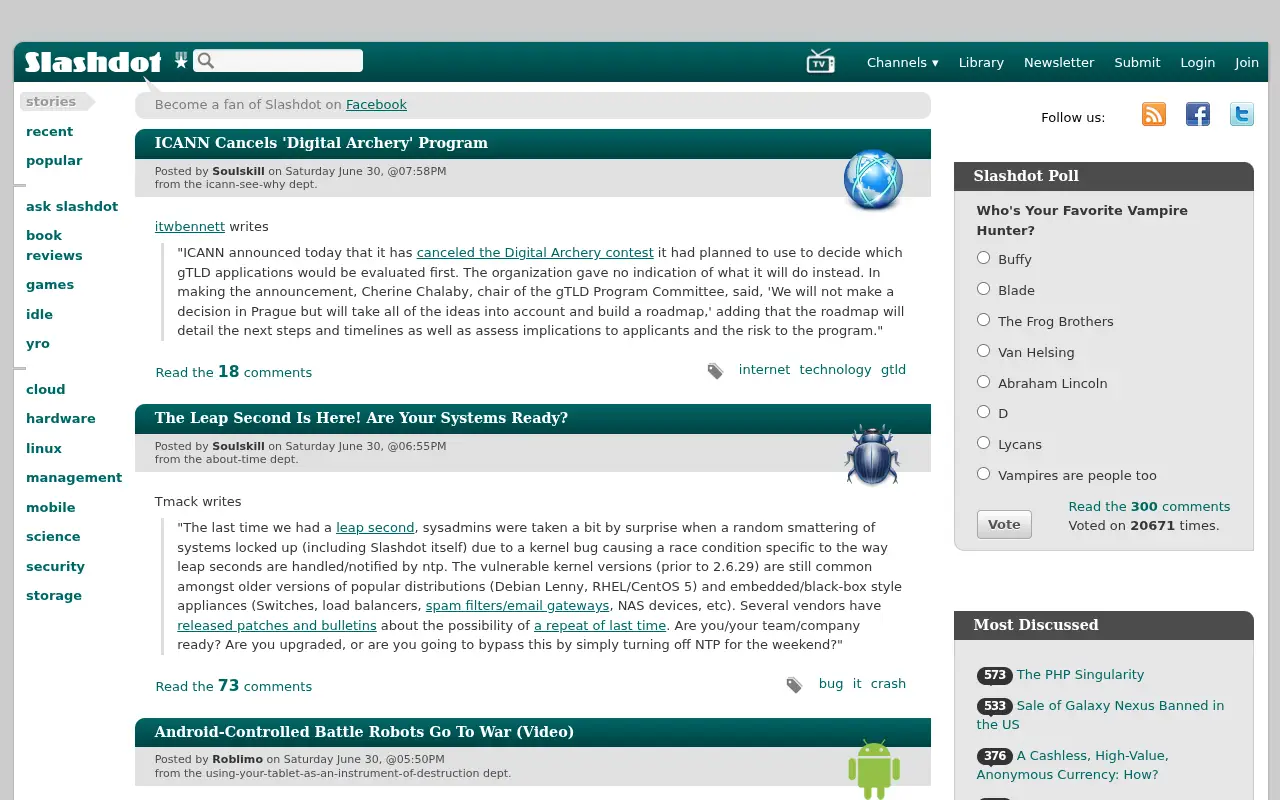 slashdot.org in 2012