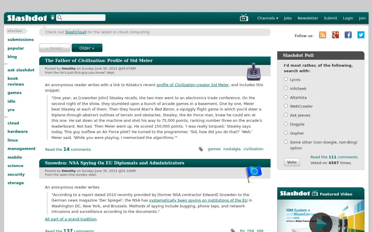 slashdot.org in 2013