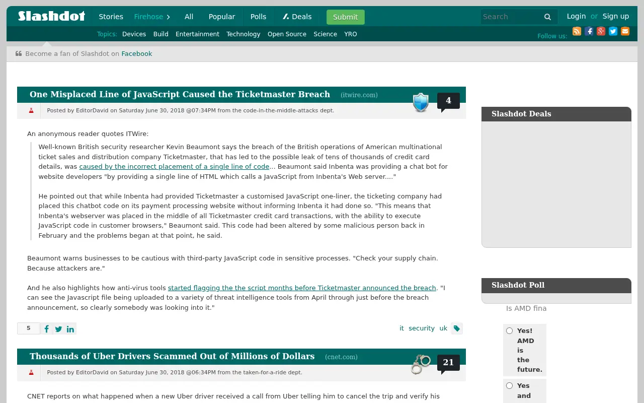slashdot.org in 2018