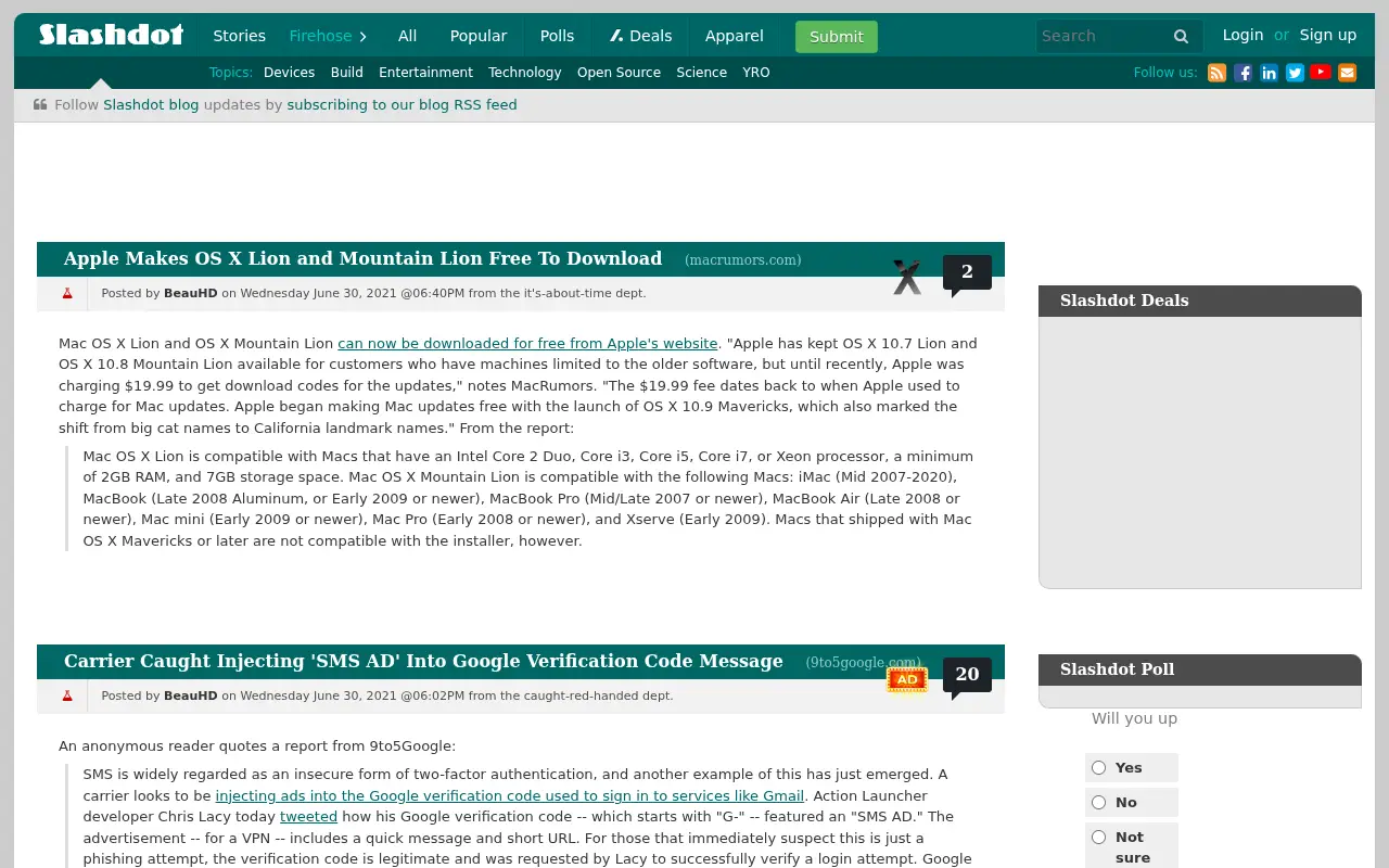 slashdot.org in 2021