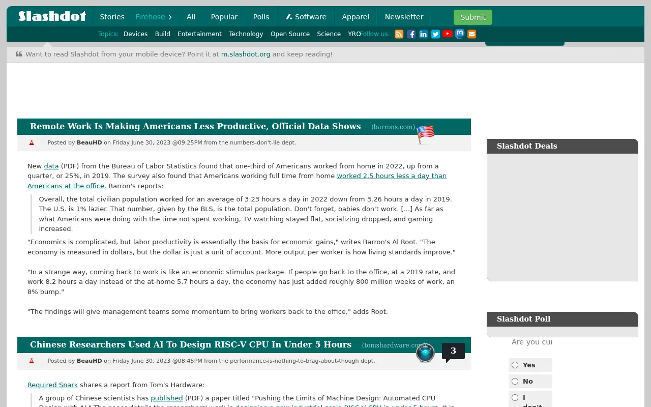 slashdot.org in 2023