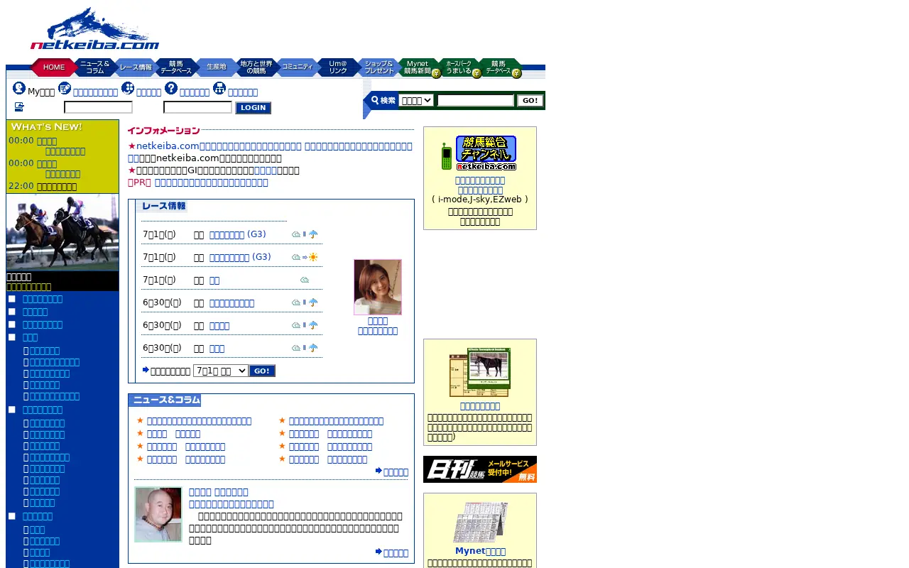 netkeiba.com in 2001