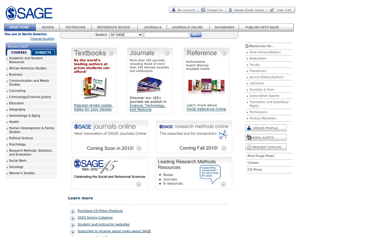 sagepub.com in 2010