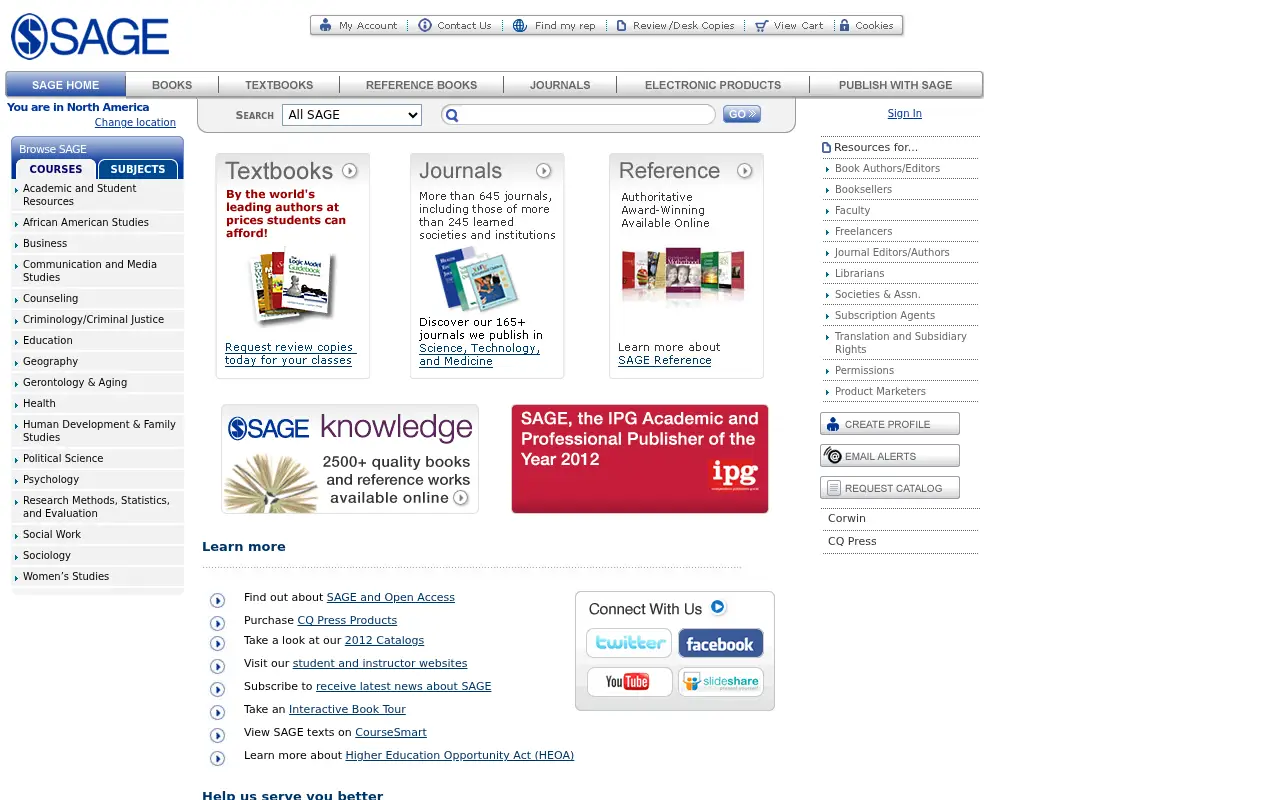 sagepub.com in 2012