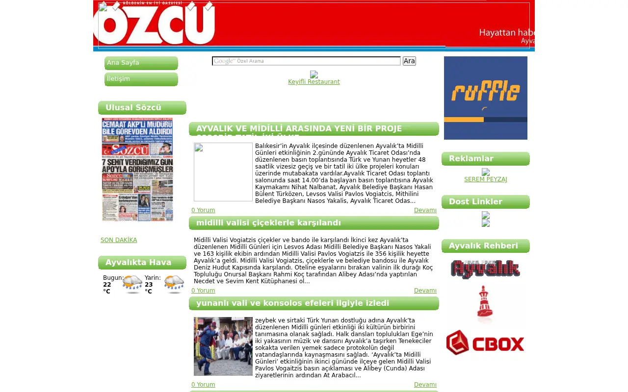 sozcu.com.tr in 2009