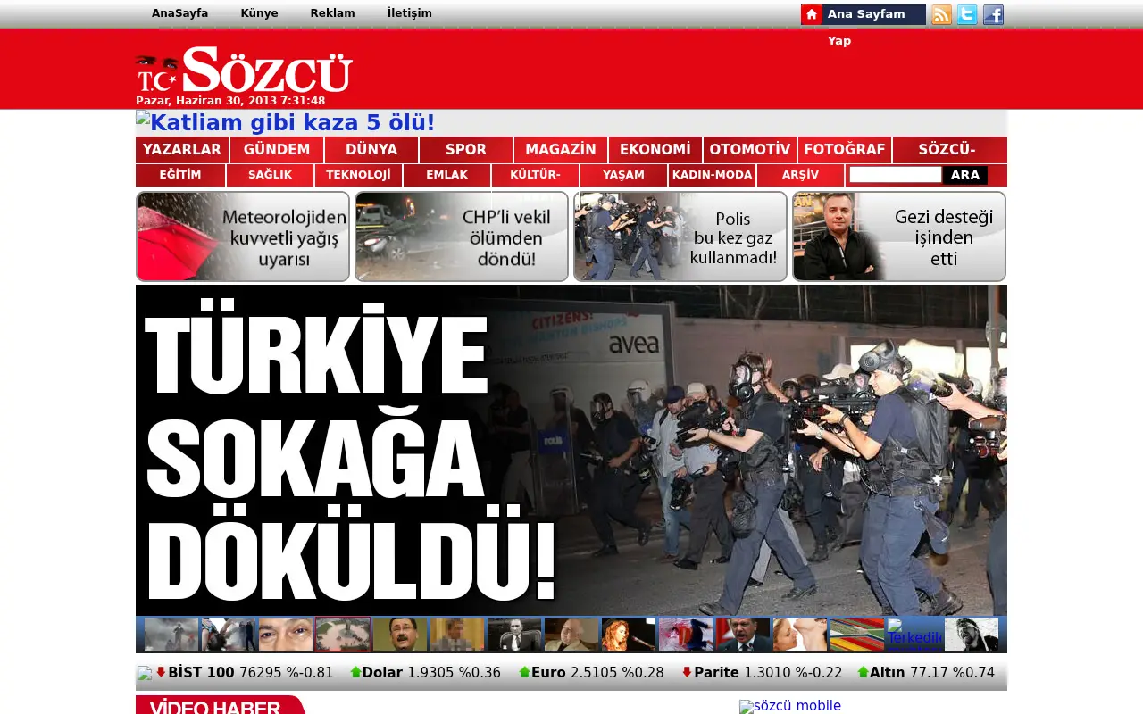 sozcu.com.tr in 2013