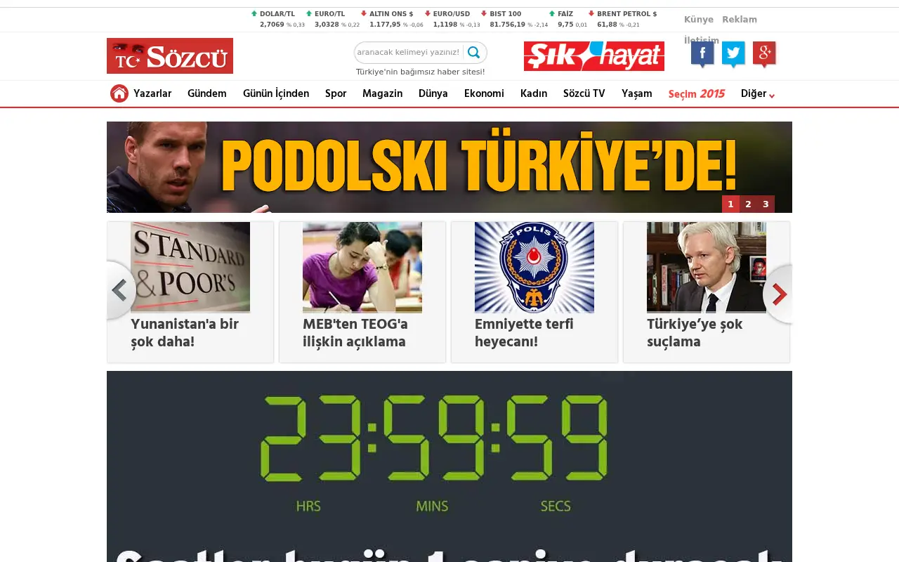 sozcu.com.tr in 2015