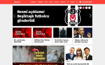 sozcu.com.tr in 2016