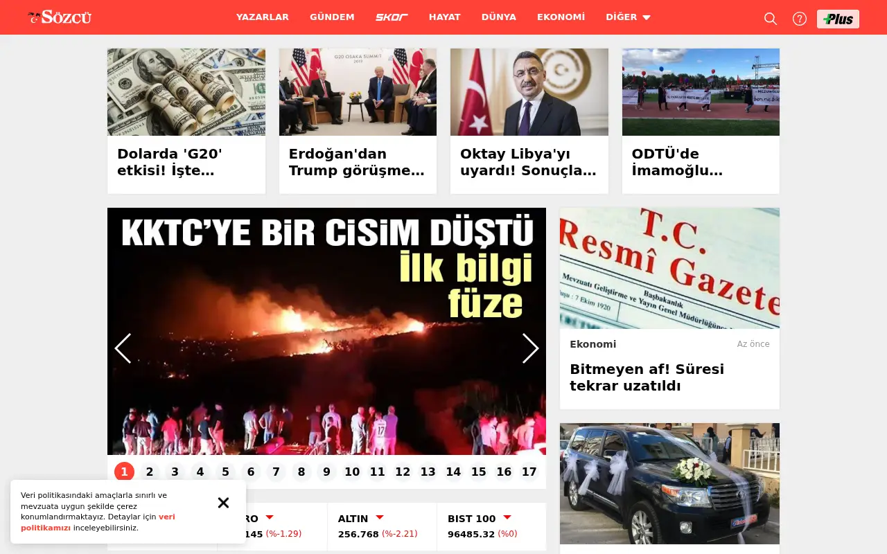sozcu.com.tr in 2019