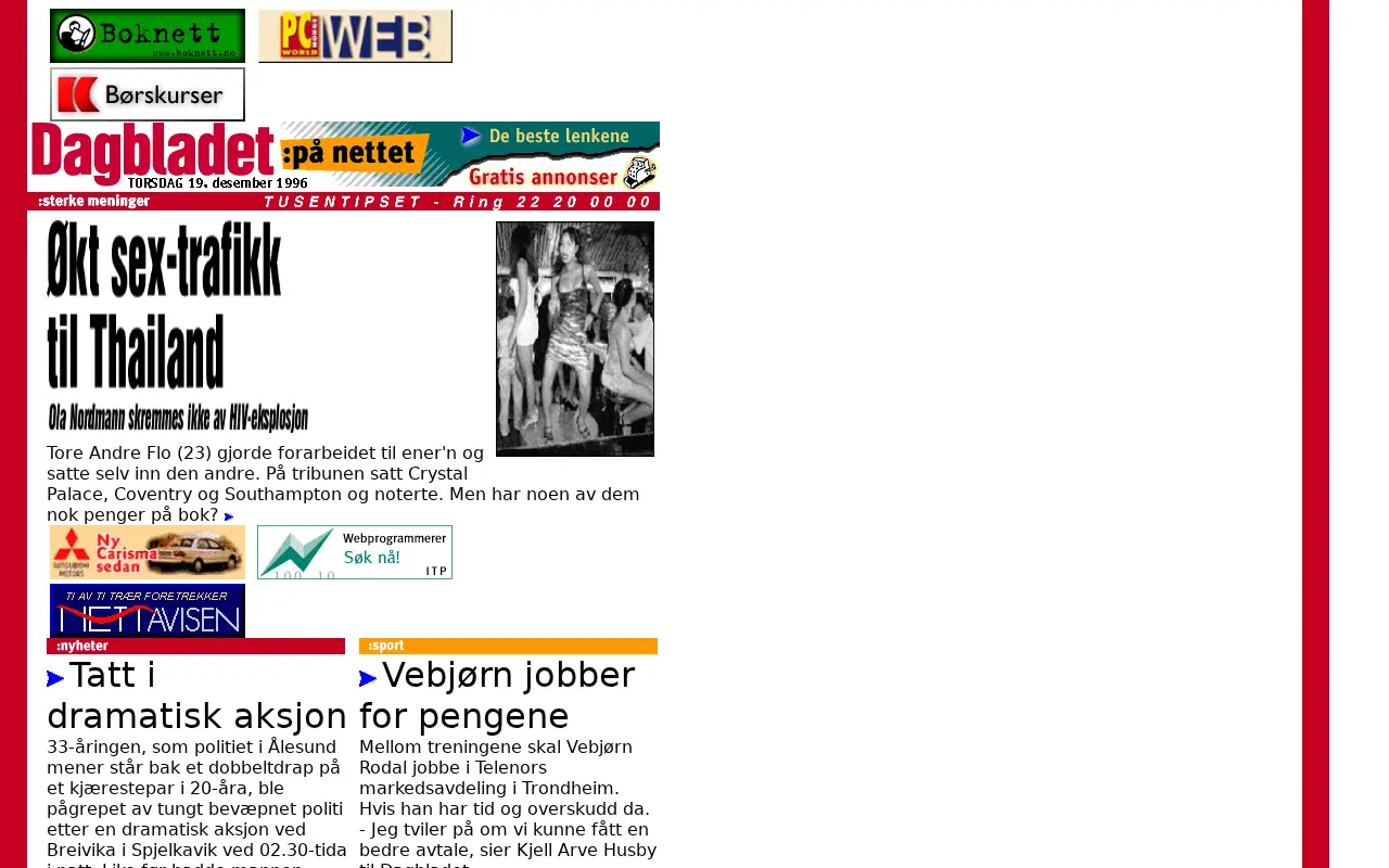 dagbladet.no in 1996
