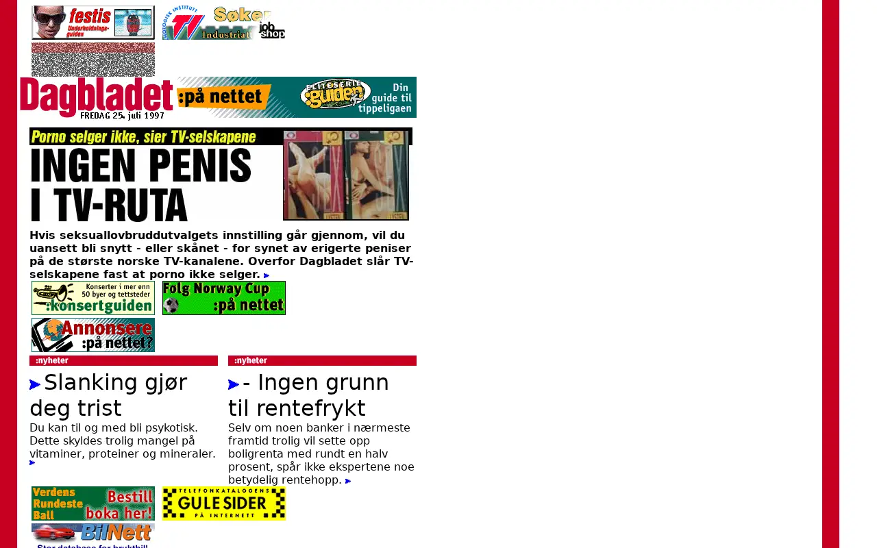 dagbladet.no in 1997