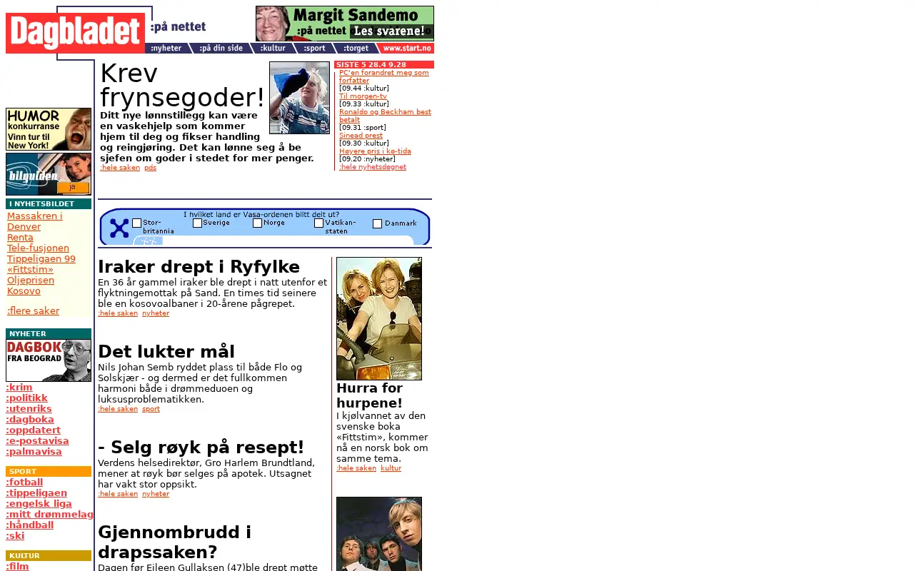 dagbladet.no in 1999