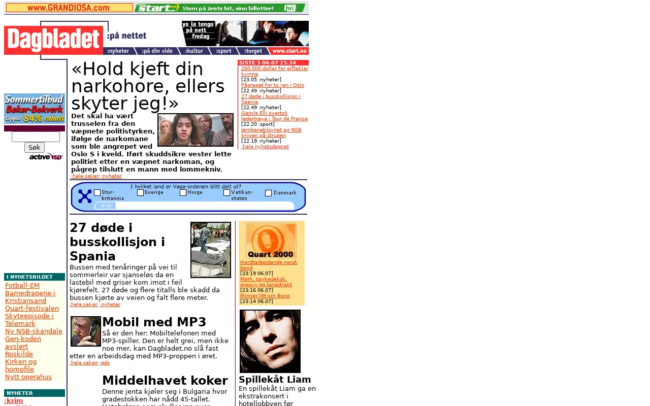 dagbladet.no in 2000