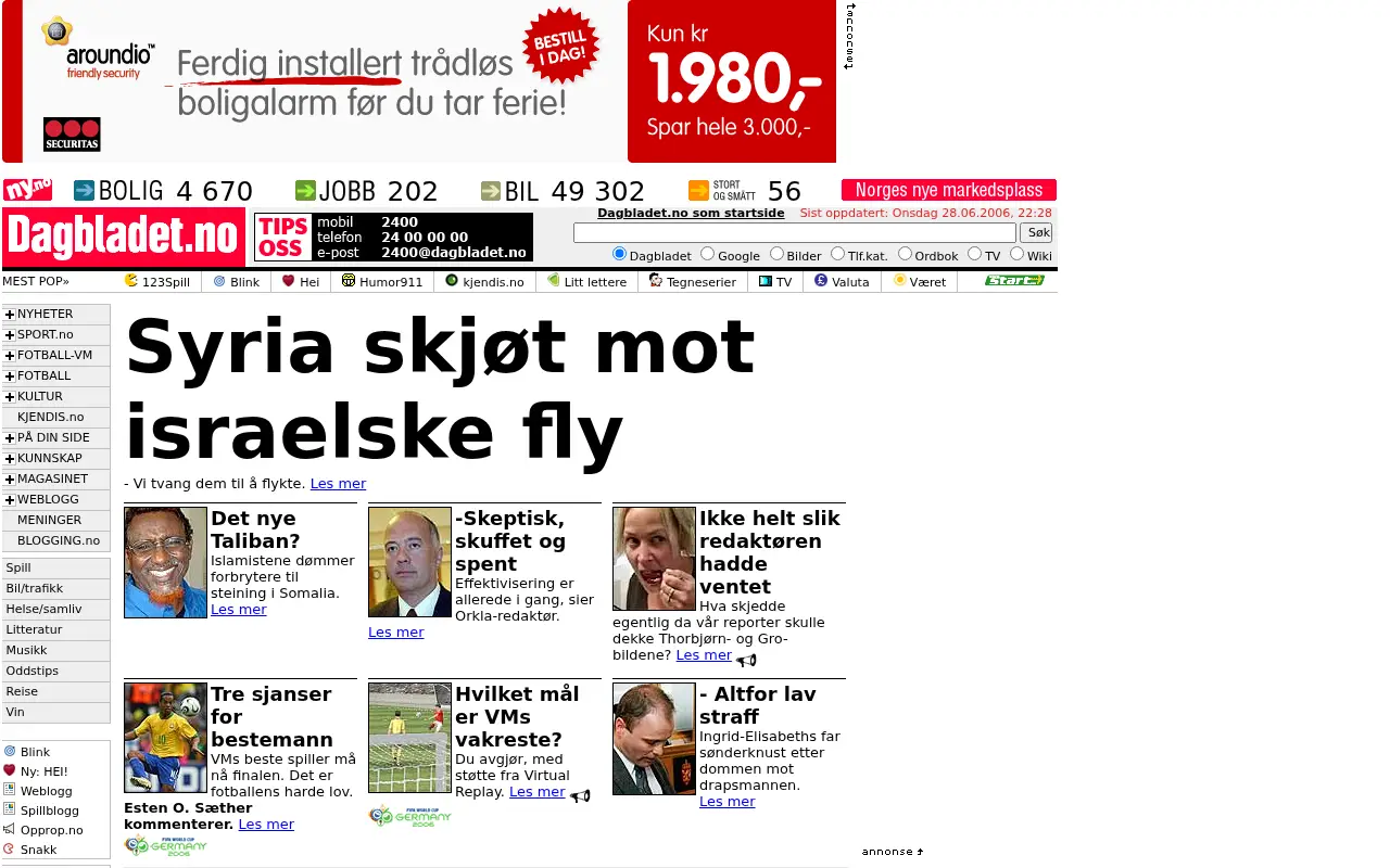 dagbladet.no in 2006