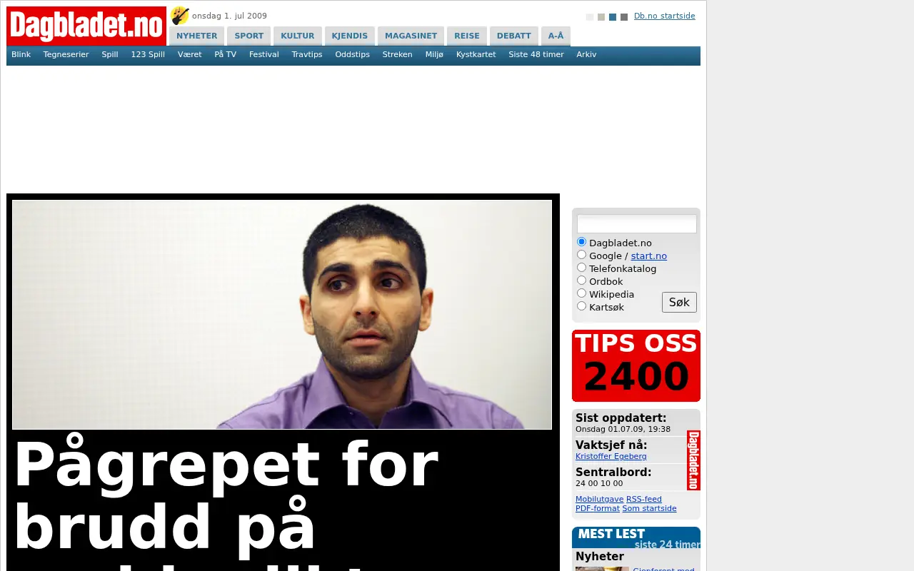 dagbladet.no in 2009