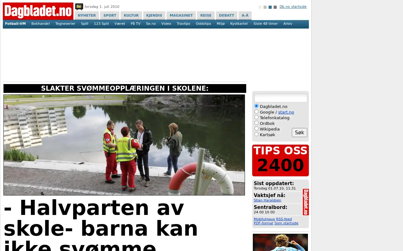 dagbladet.no in 2010