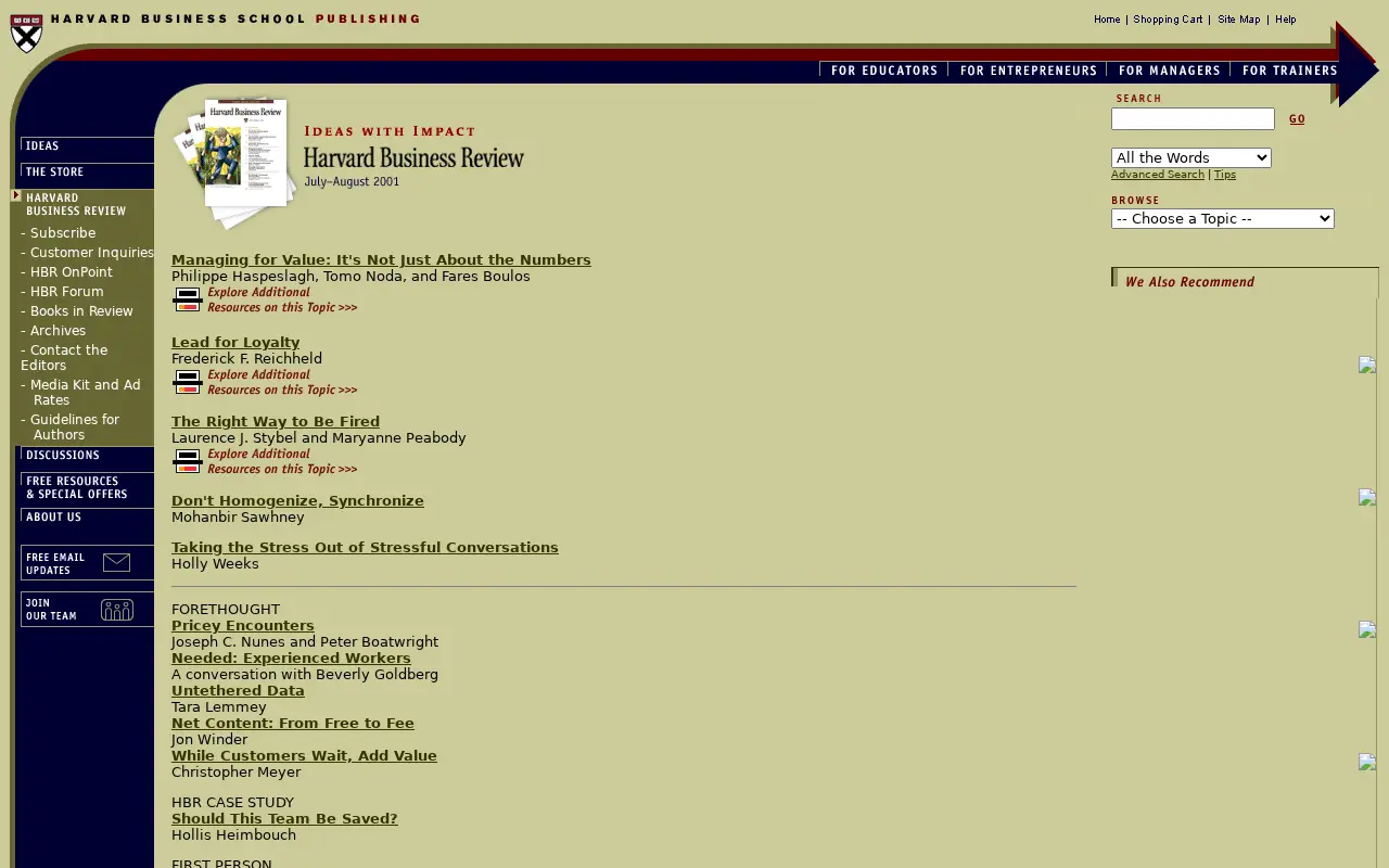 hbr.org on July 19, 2001