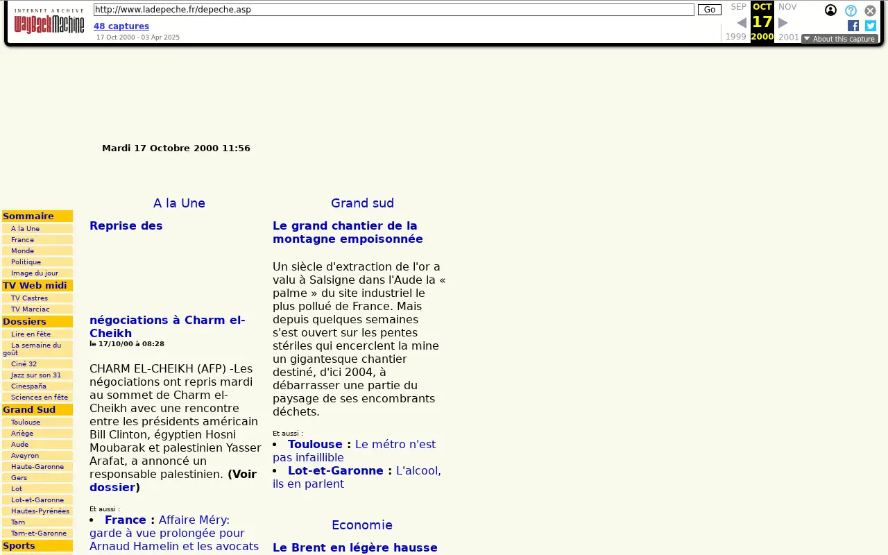 ladepeche.fr in 2000