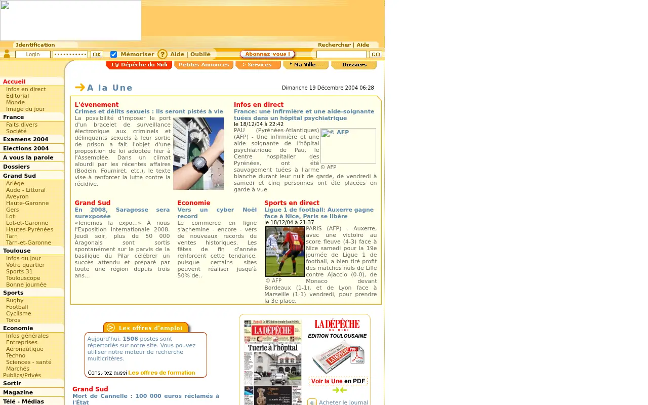 ladepeche.fr in 2004