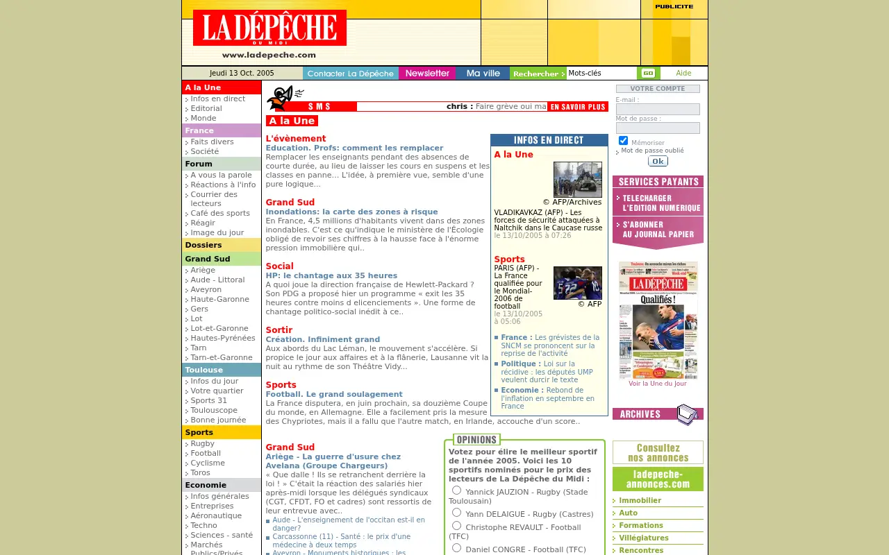 ladepeche.fr in 2005