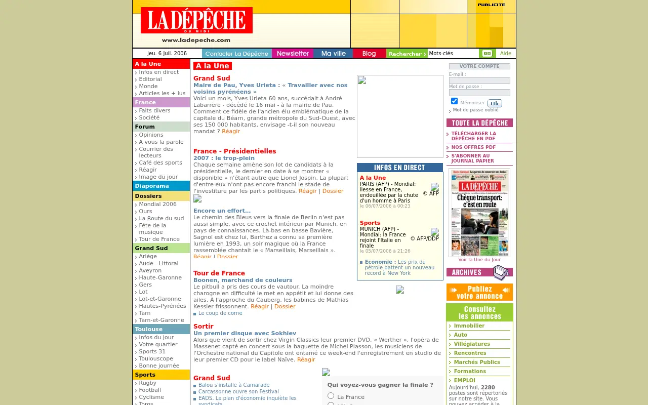 ladepeche.fr in 2006