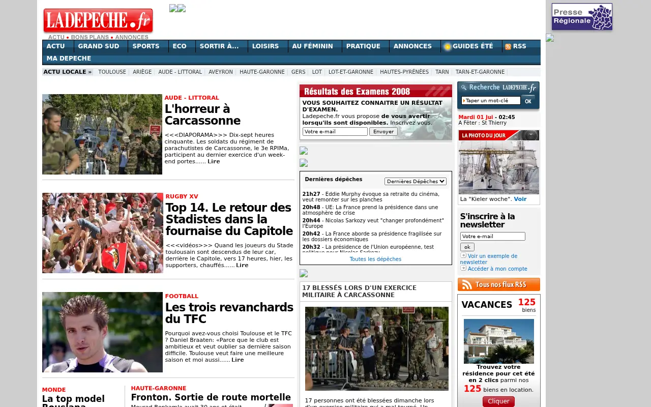 ladepeche.fr in 2008