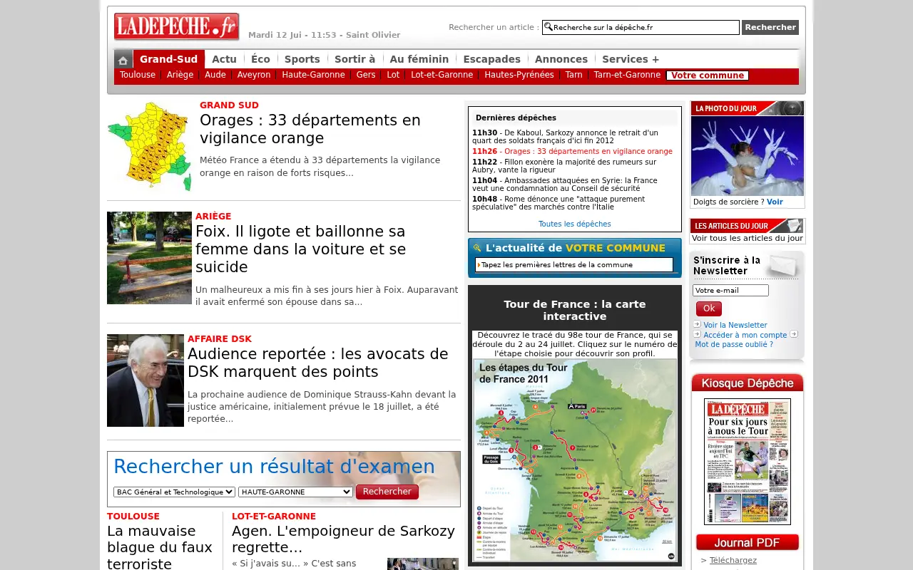 ladepeche.fr in 2011